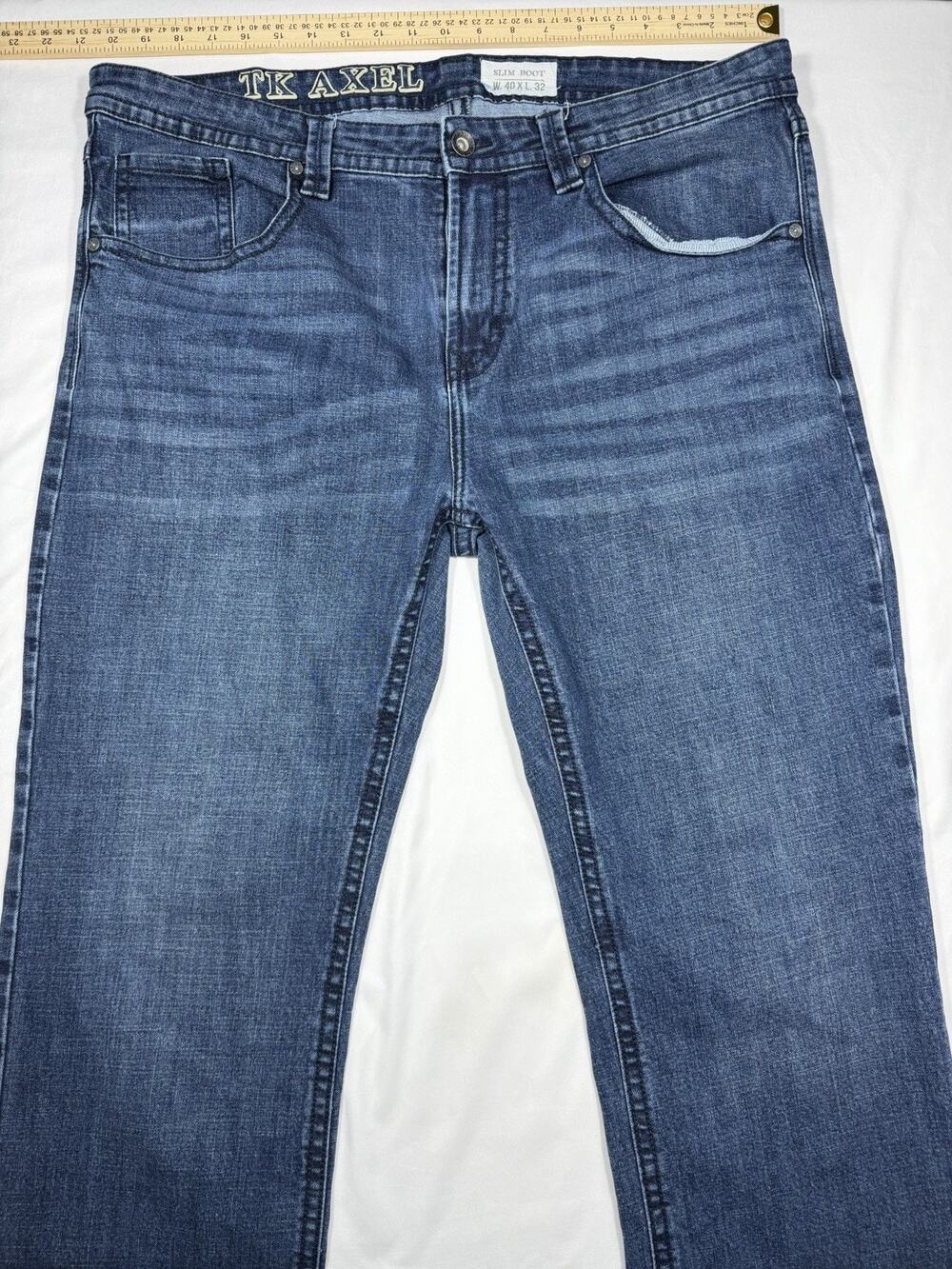 TK Axle Jeans 40x32 Men's Slim Boot Blue Denim Excellent